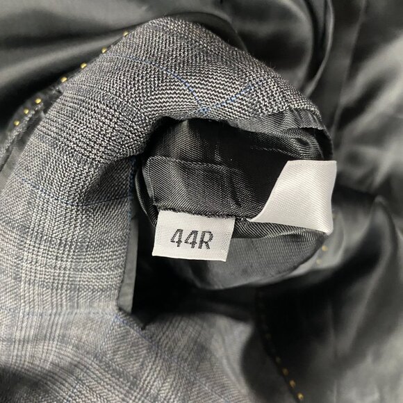 Hart Schaffner Marx Gold Trumpeter Blazer Sport Coat Men's 44R Gray Check - Picture 8 of 15